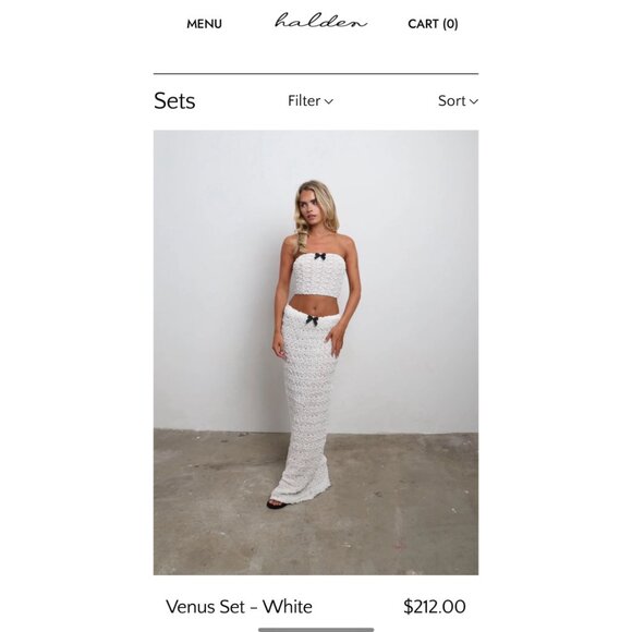 Halden London White Venus Luxury Stretch Bubble Maxi Skirt Size M / Pastel Goth - Picture 3 of 15